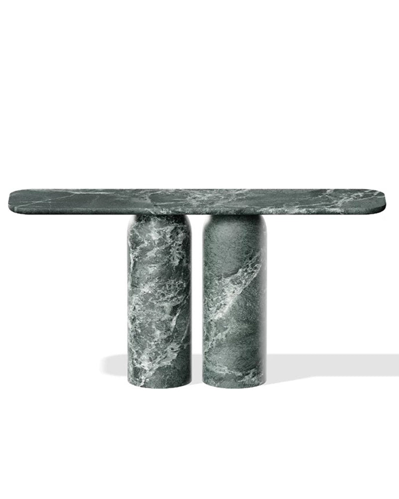 Natural Marble Double Cylindrical Console Table 2