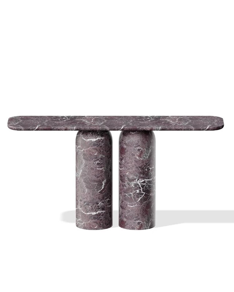 Natural Marble Double Cylindrical Console Table 3