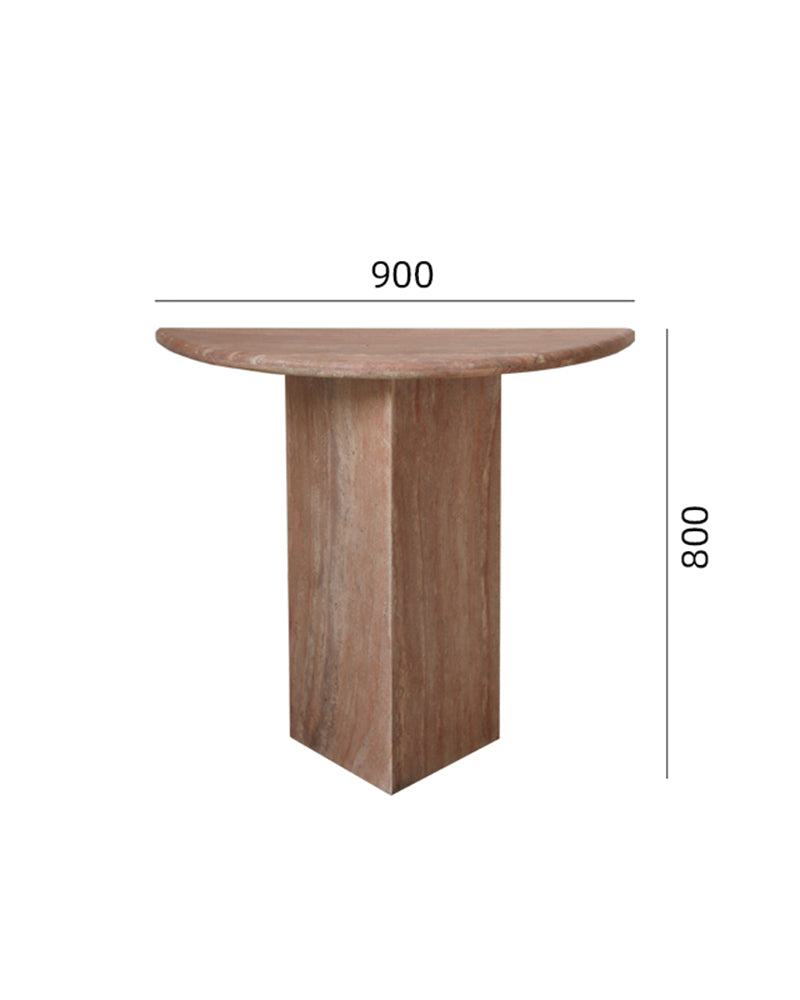 Natural Marble Travertine Triangular Sector Console Table 9