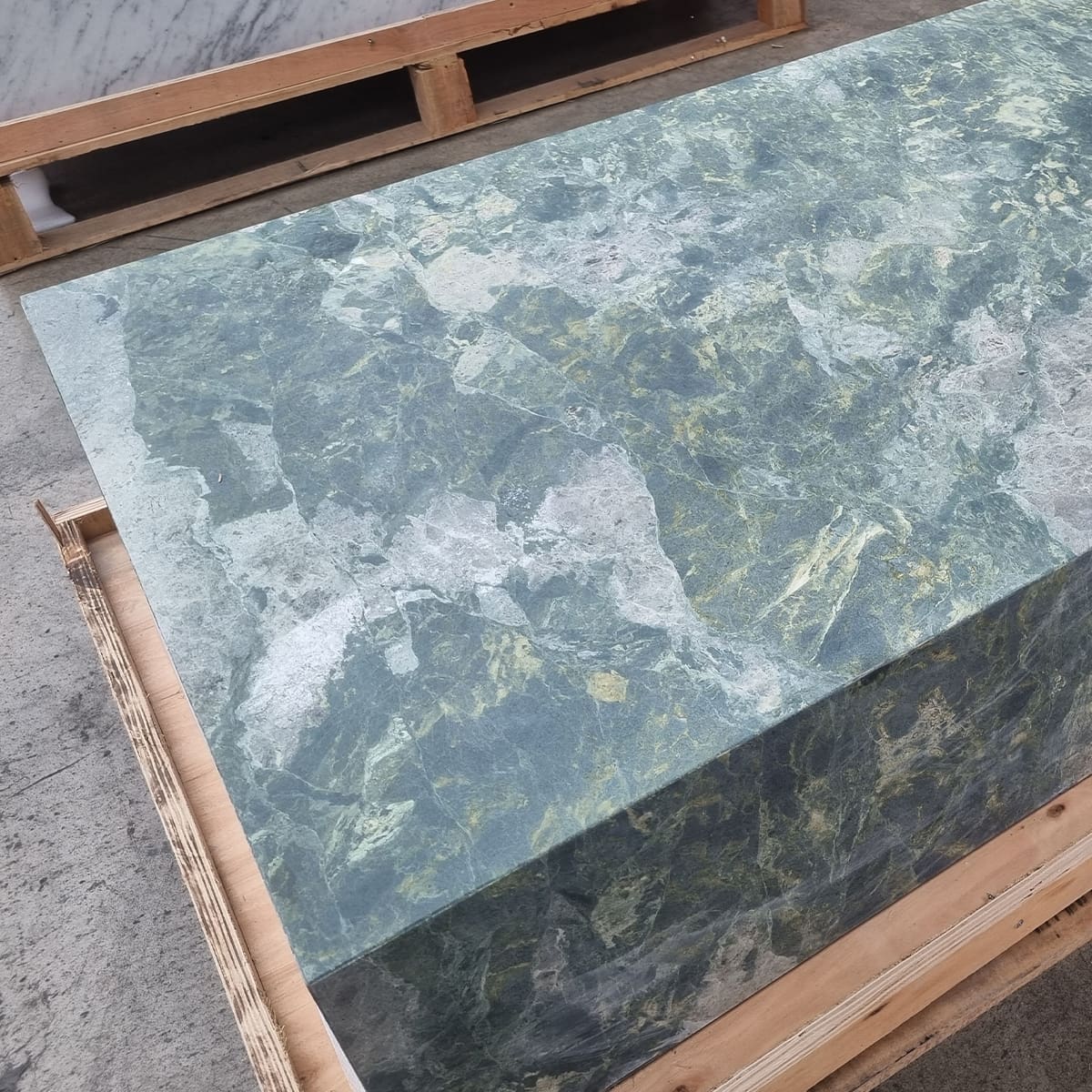 Block Coffee Table Green Marble 2