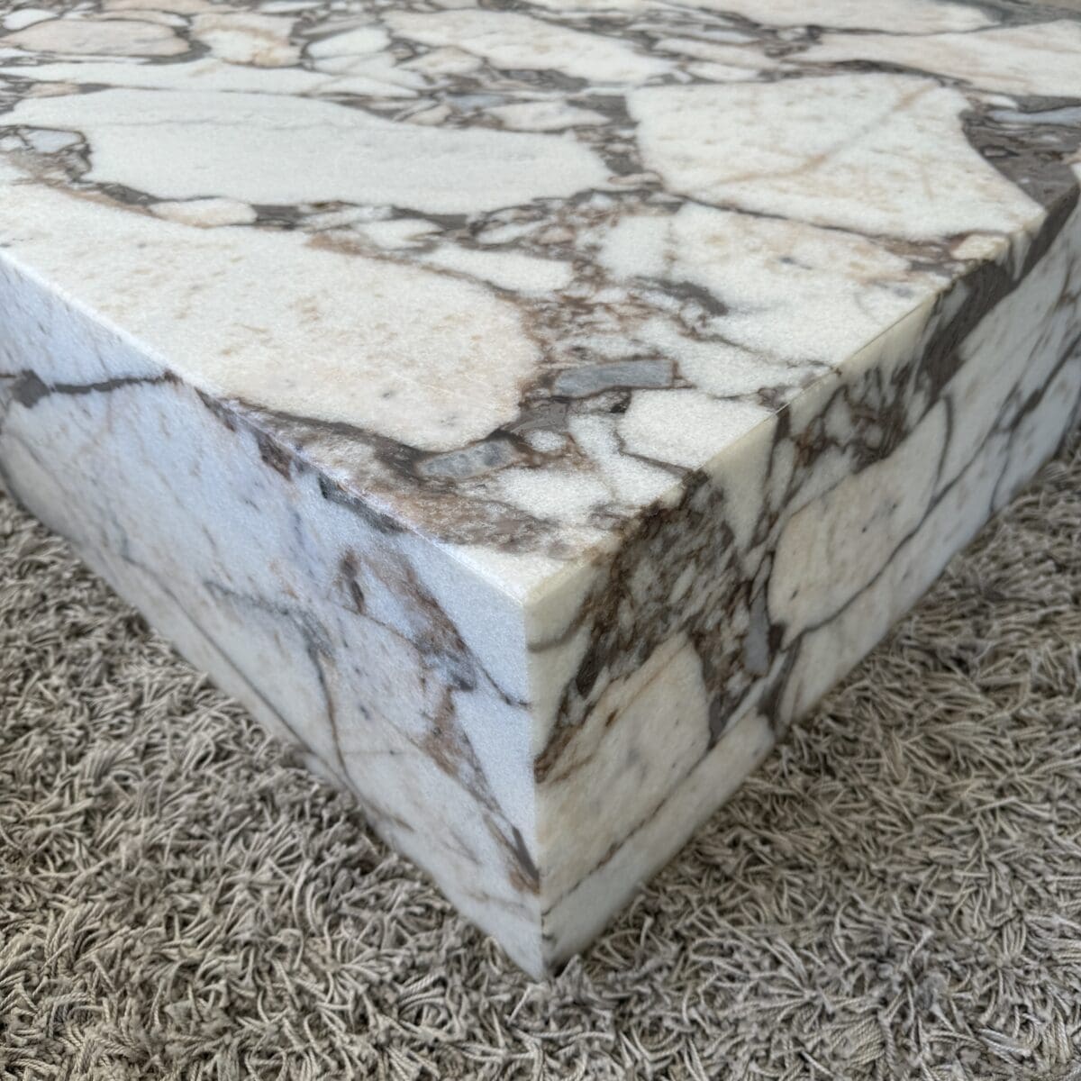 Block Coffee Table Milky Bleu Marble 2