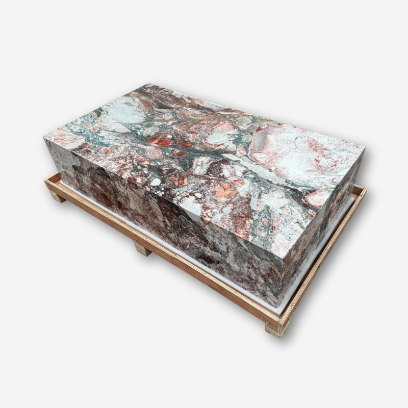 Block Coffee Table Seasonal Pink Marble Large 3