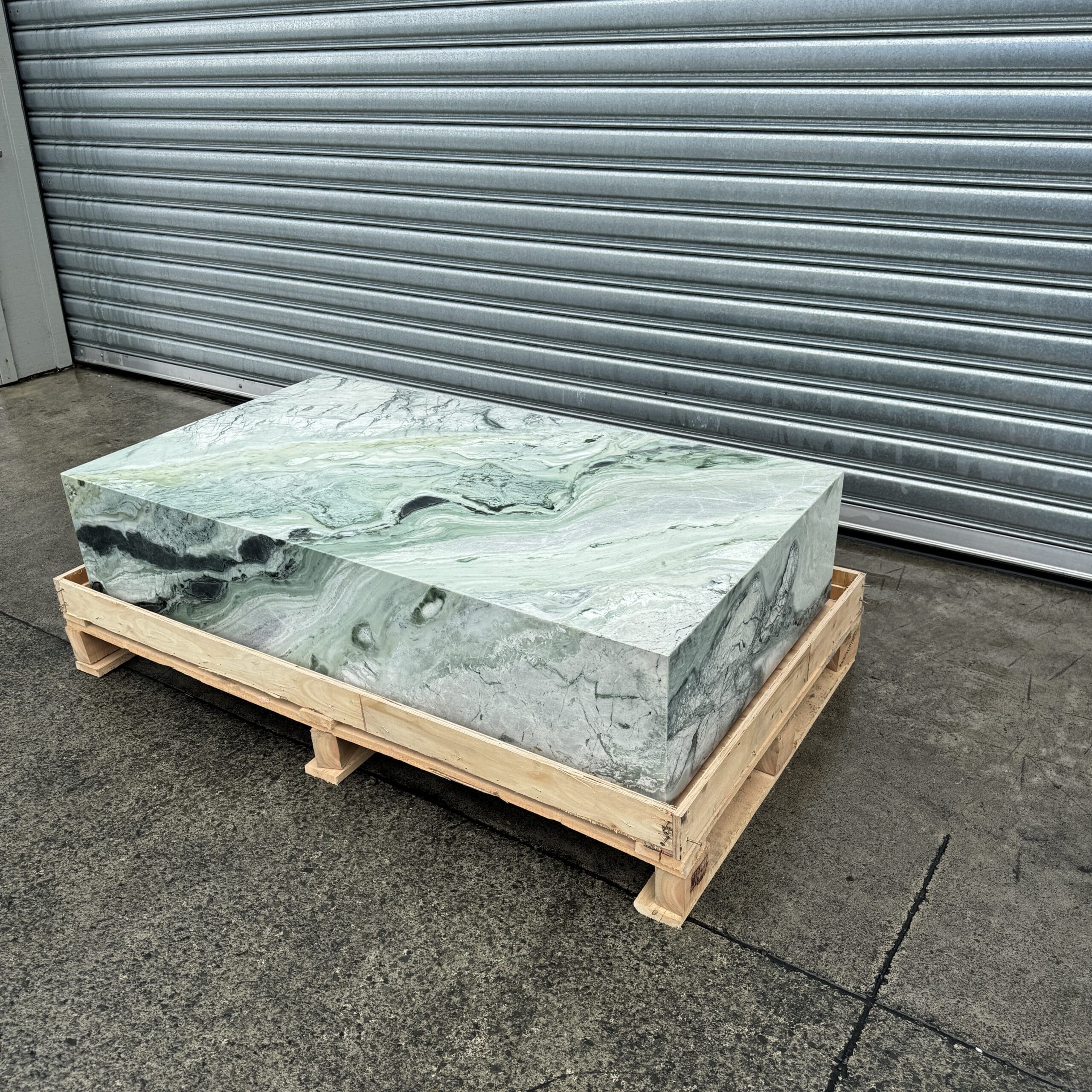 Block Coffee Table Twill Green Marble 6