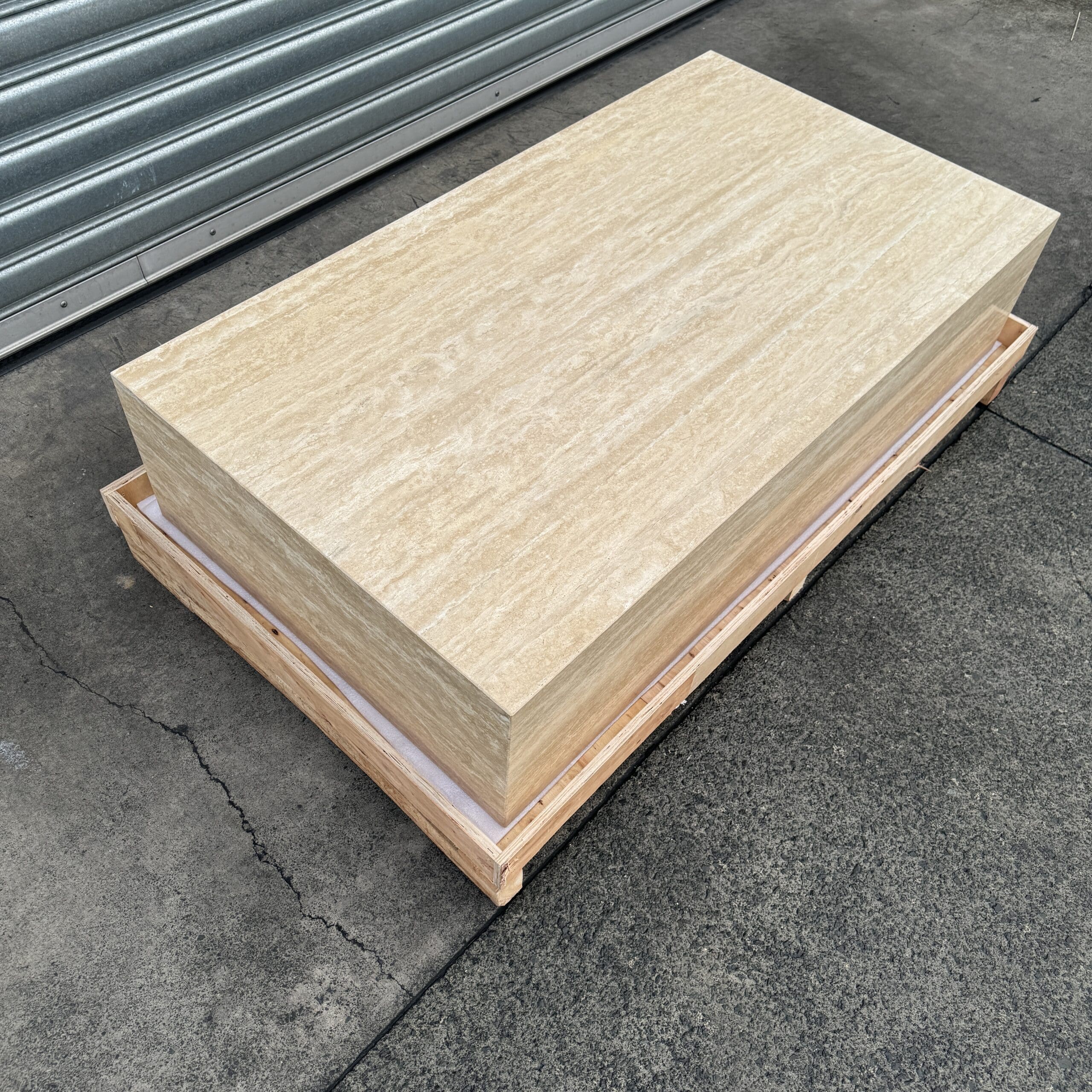 Block Coffee Table Vein Cut Travertine Large 3