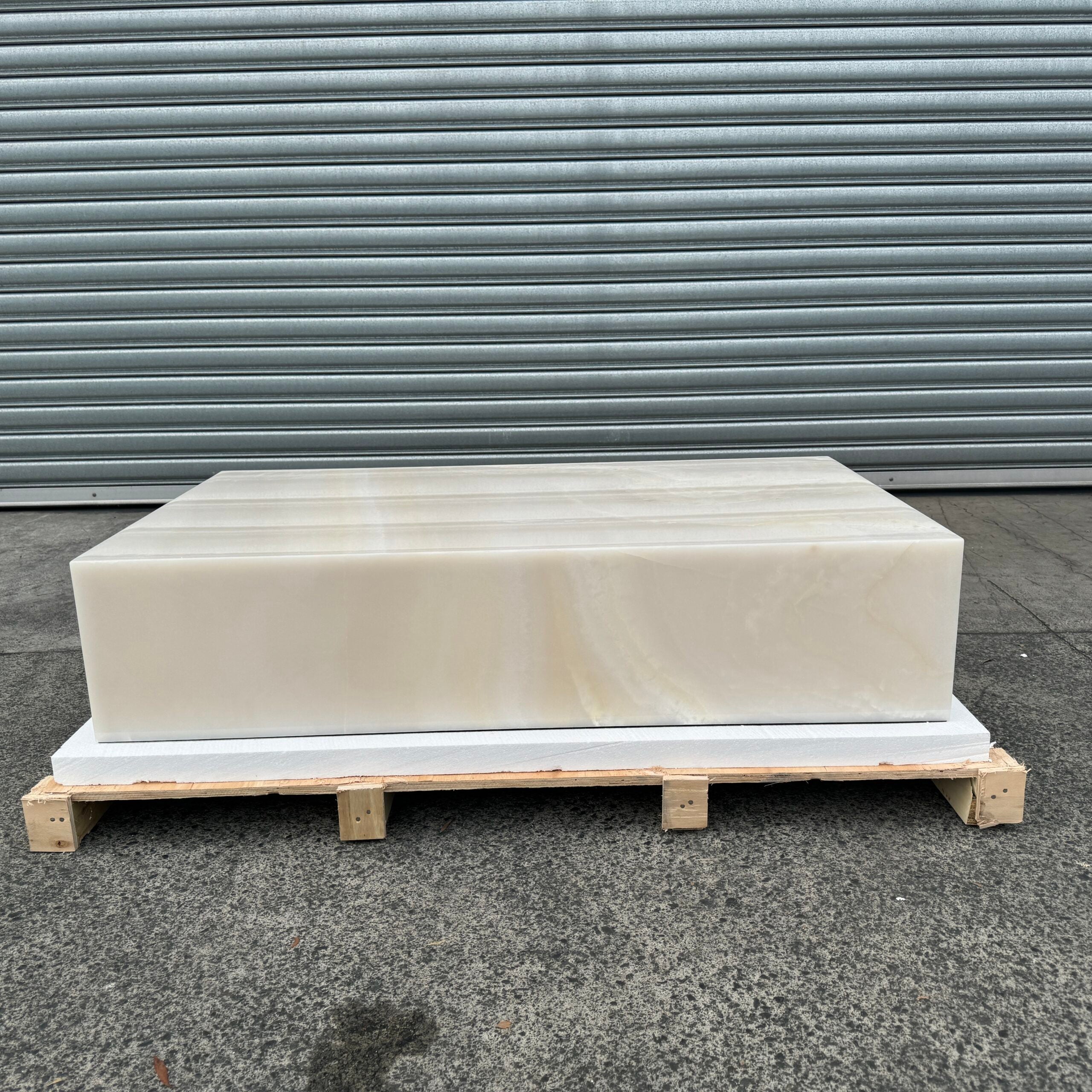 Block Coffee Table White Onyx Large 2