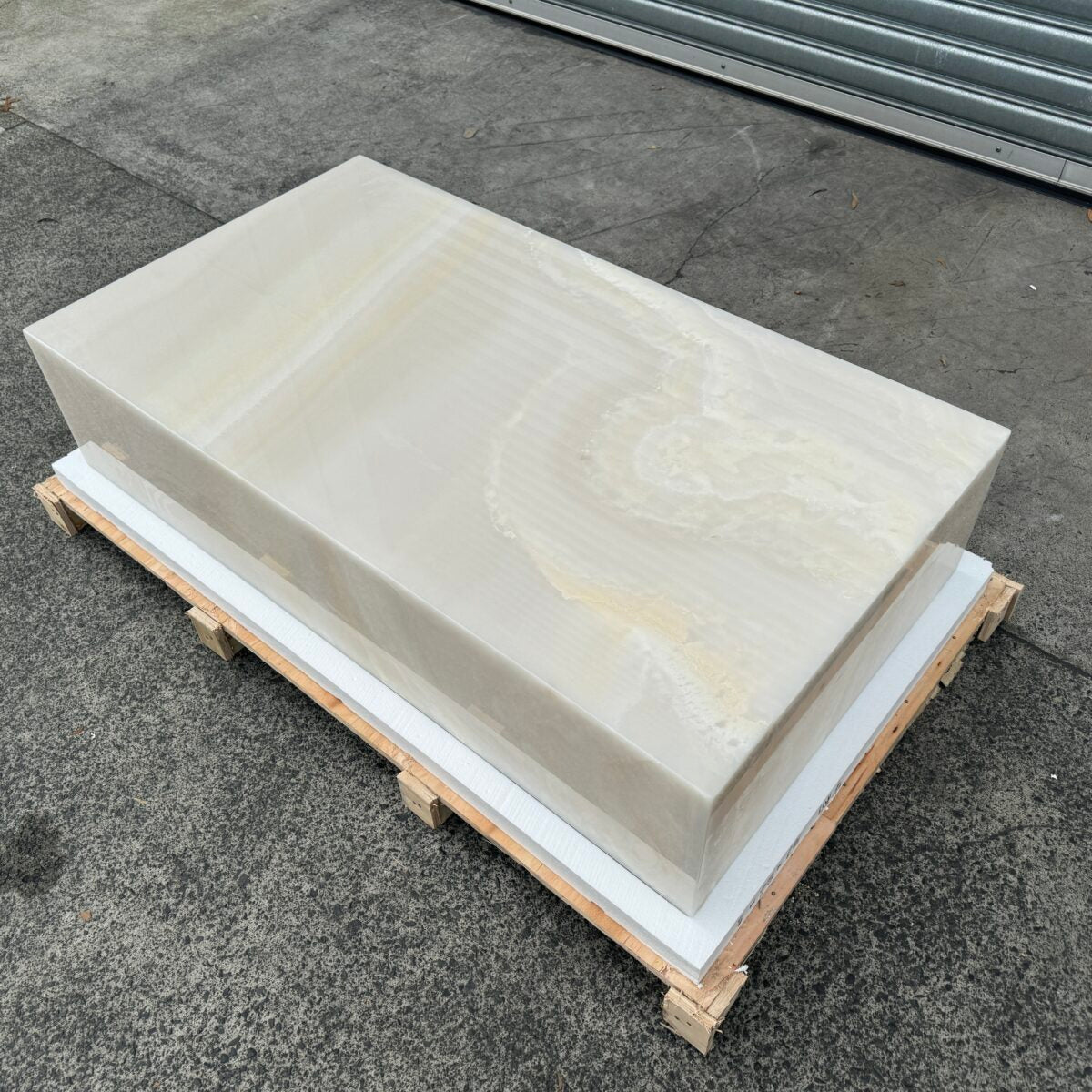 Block Coffee Table White Onyx Large 3