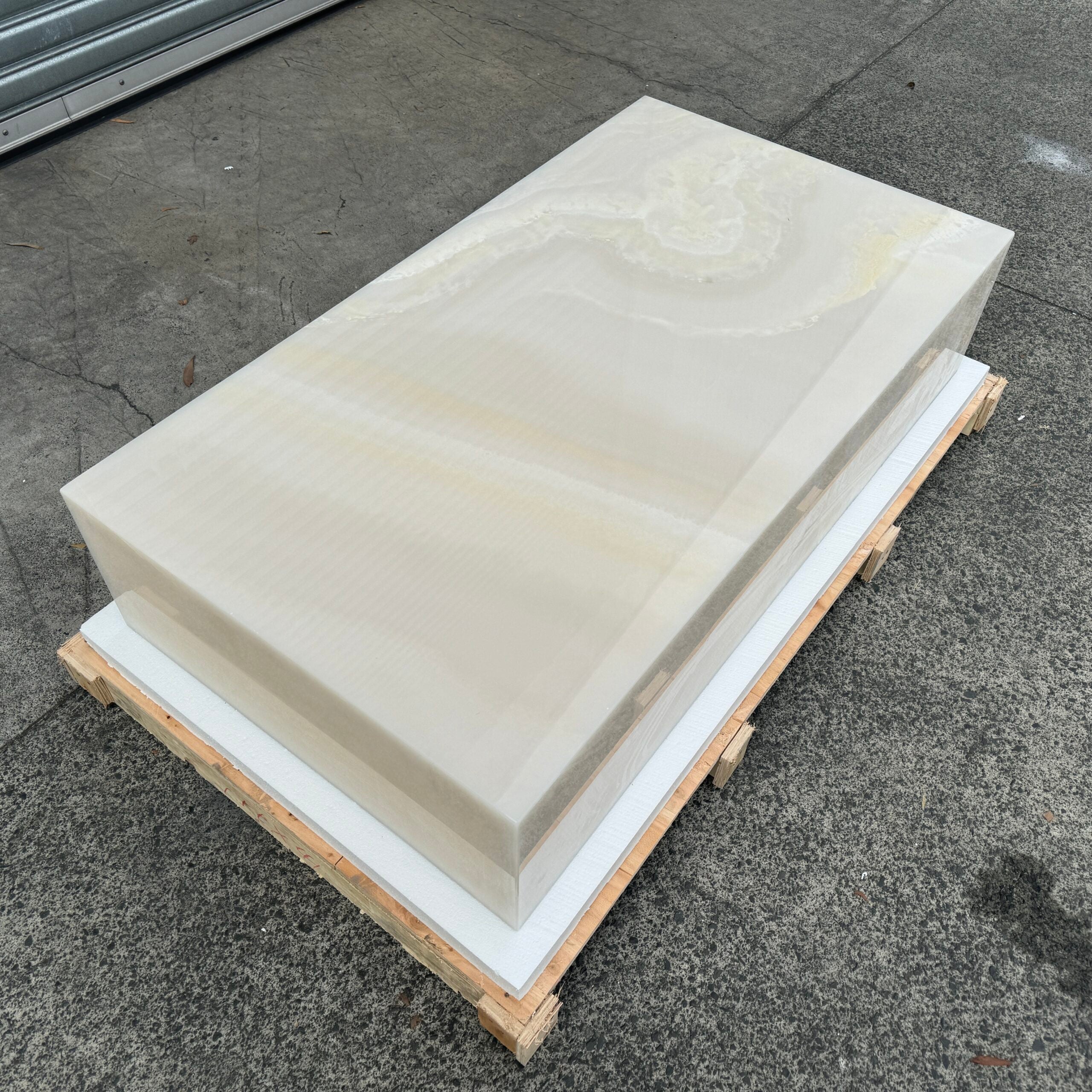 Block Coffee Table White Onyx Large 4