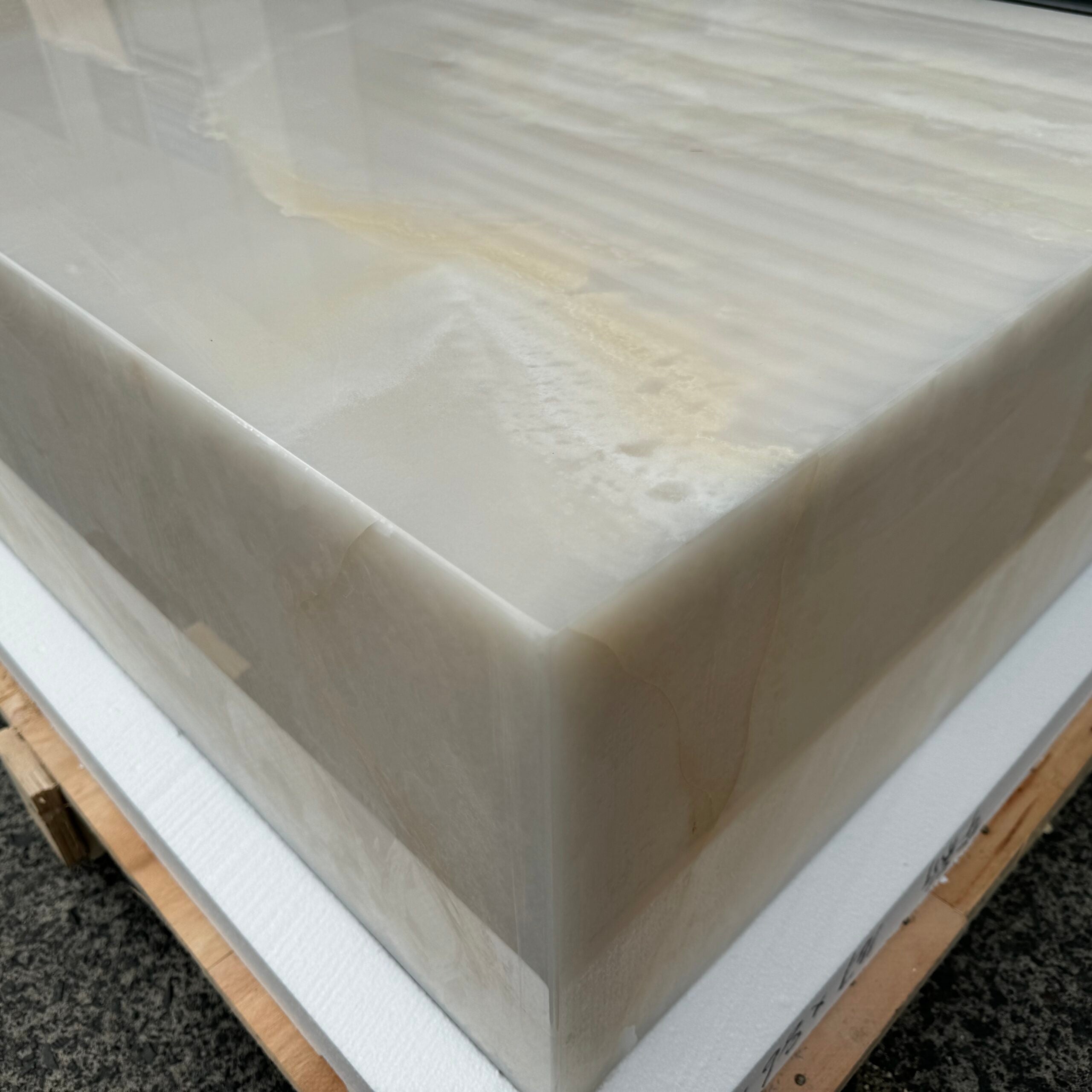 Block Coffee Table White Onyx Large 5