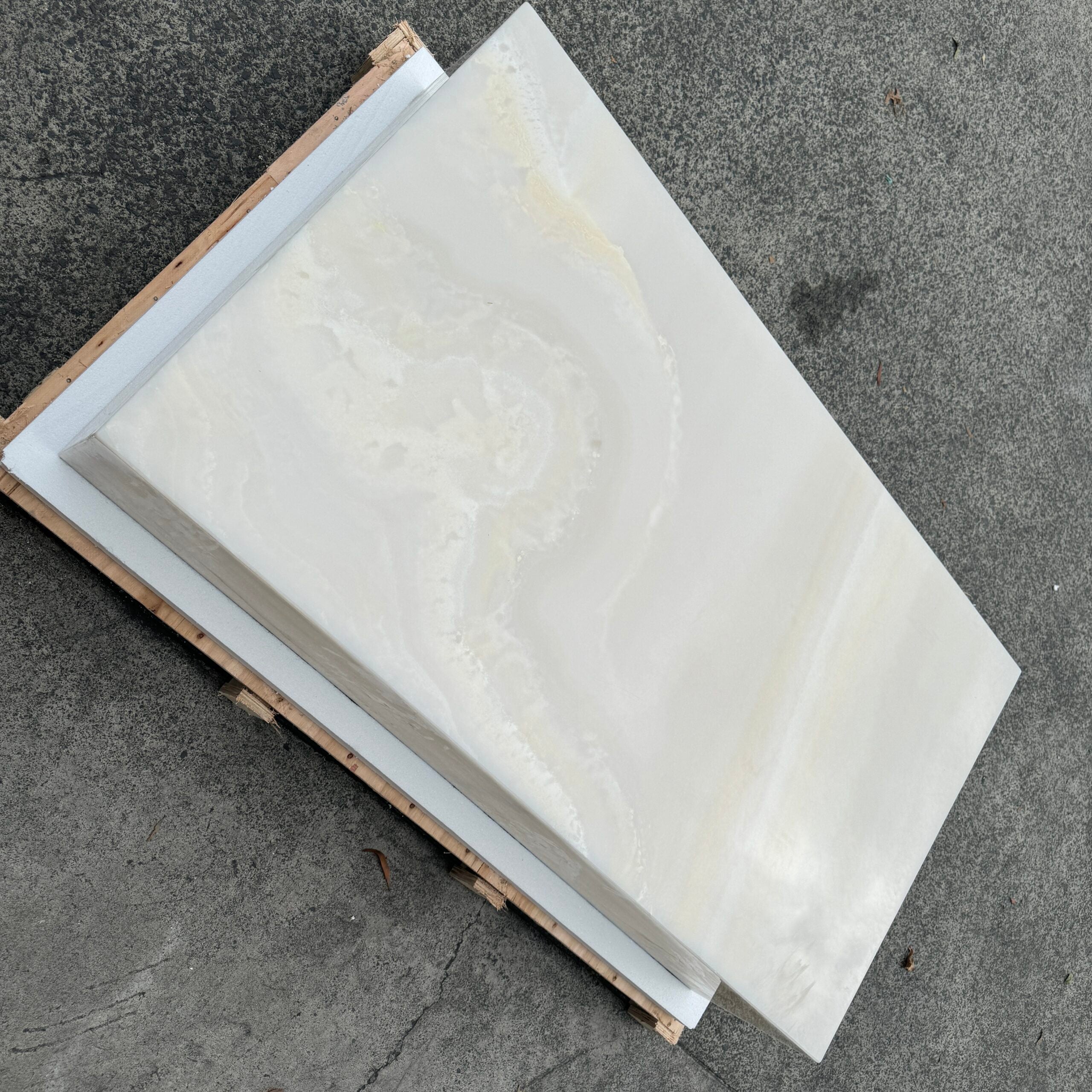 Block Coffee Table White Onyx Large 6