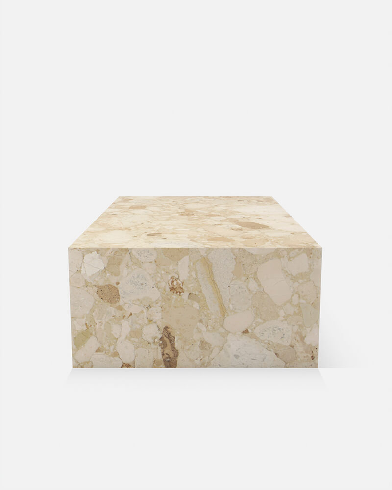 Kunis Breccia Marble Rectangle Plinth Coffee Table 3
