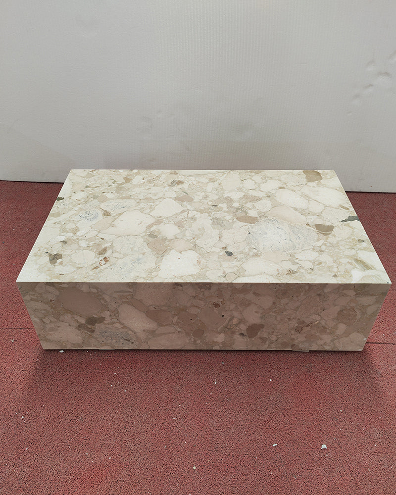 Kunis Breccia Marble Rectangle Plinth Coffee Table 6