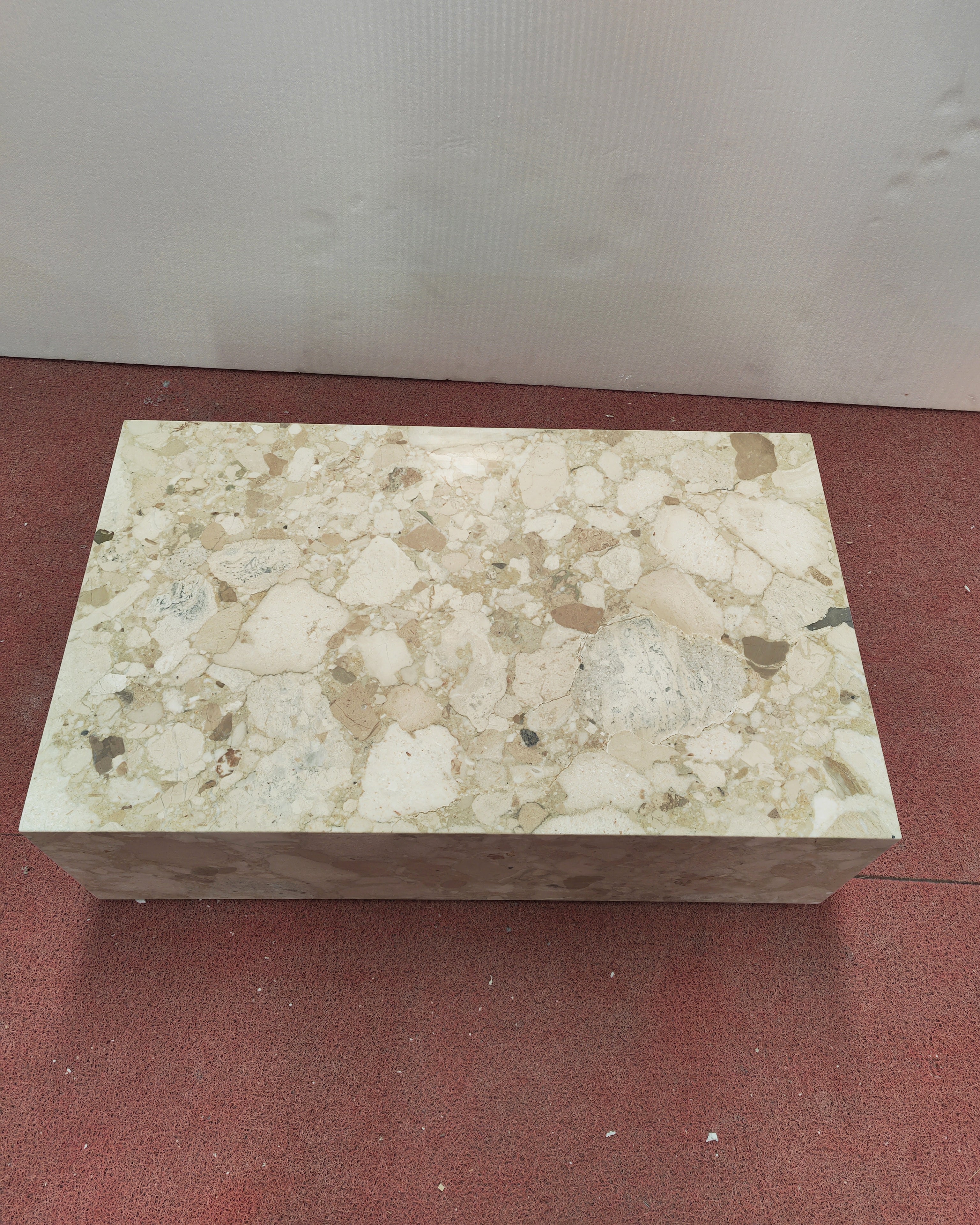 Kunis Breccia Marble Rectangle Plinth Coffee Table 8
