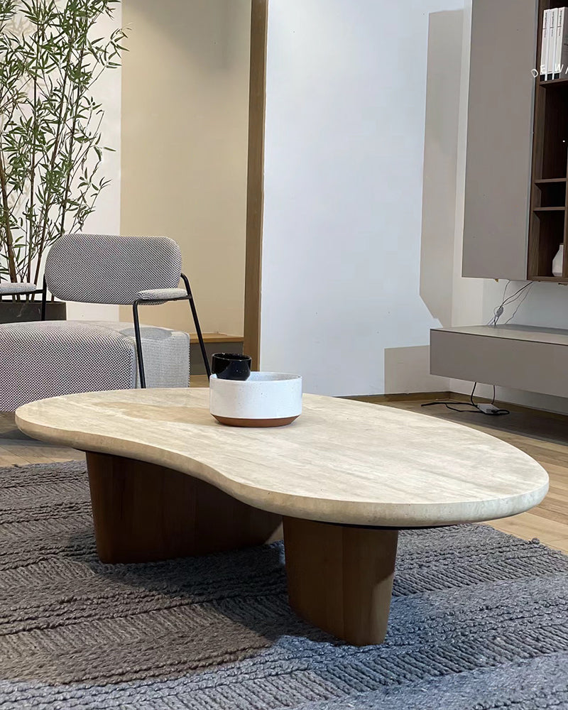 Mango Shaped Travertine Coffee Table 2