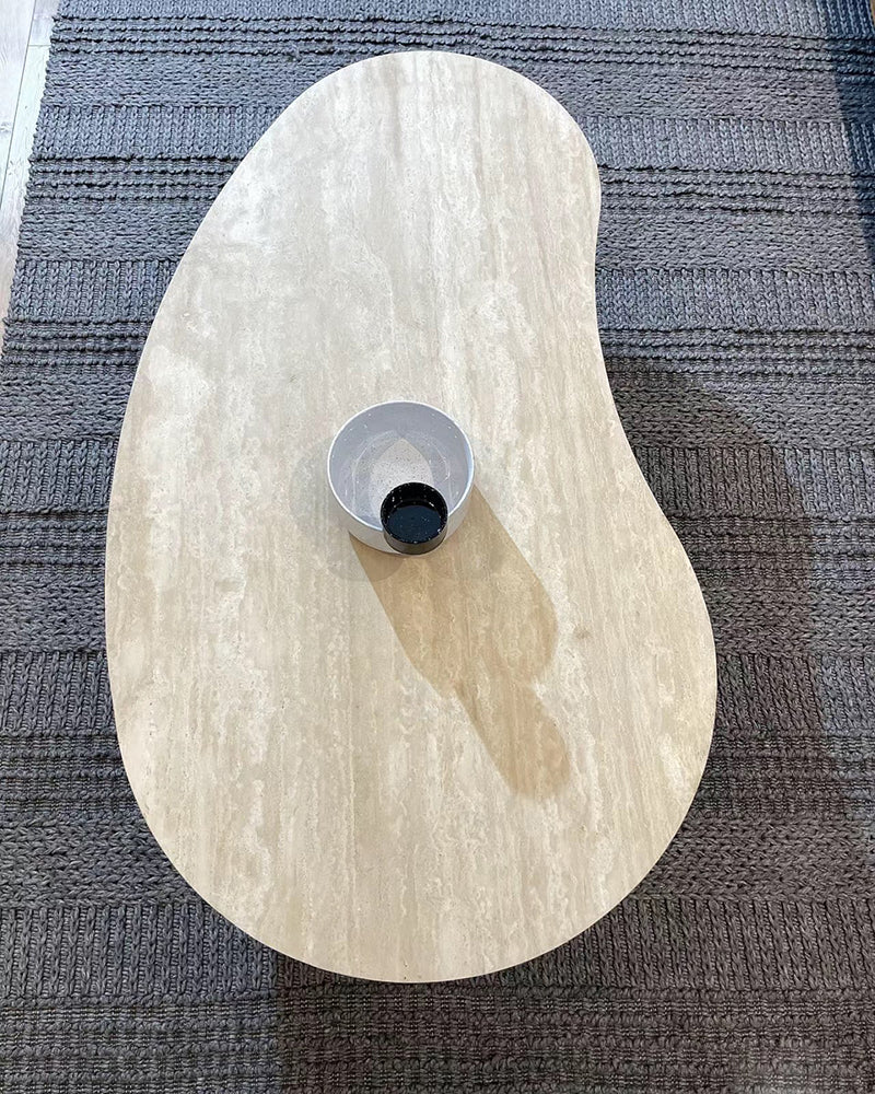 Mango Shaped Travertine Coffee Table 3
