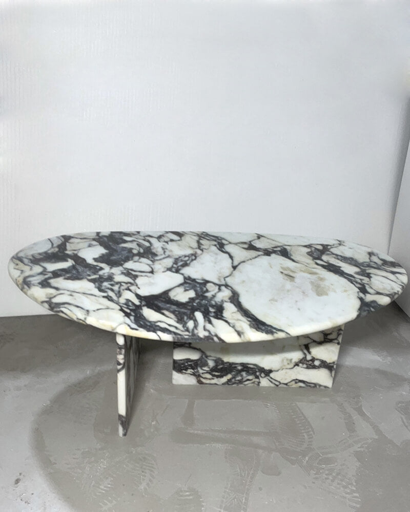 Natrual Marble Calacatta Viola Organic Egg Shape Coffee Table 7