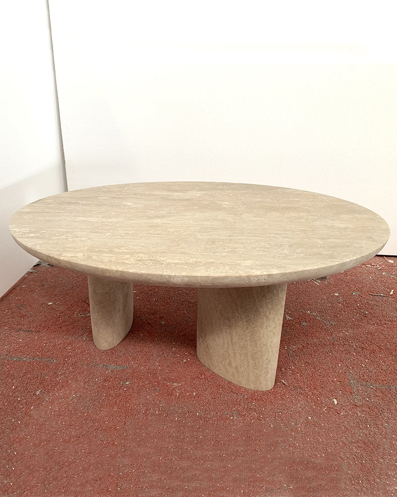 Natural Beige Travertine Coffee Table Block Base 4