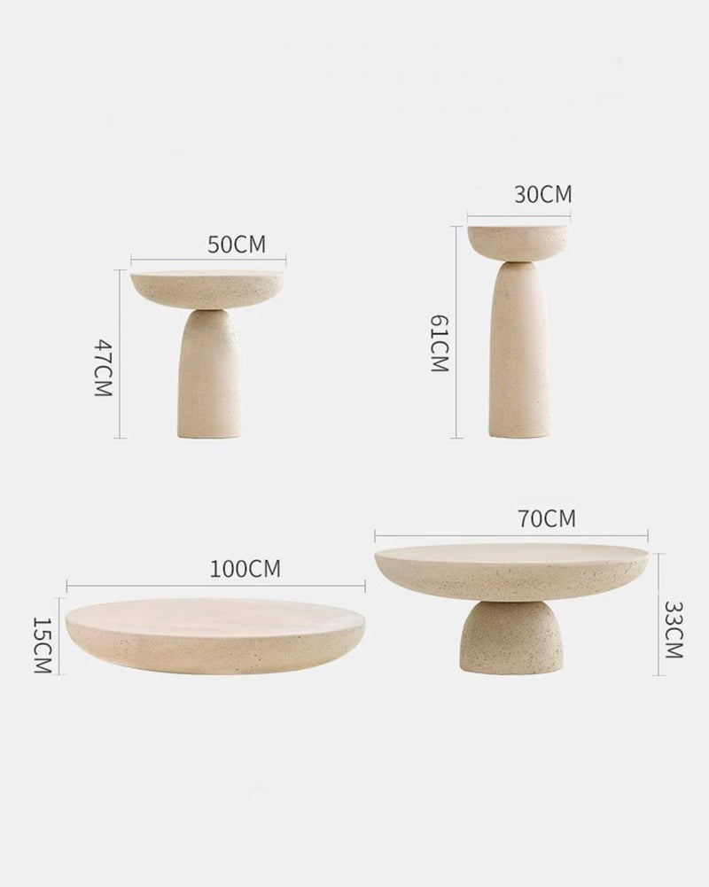 Natural Beige Travertine Creative Block Table 4