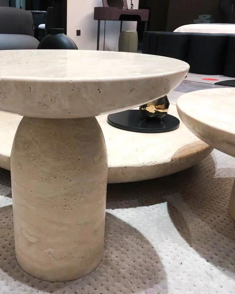 Natural Beige Travertine Creative Block Table 11