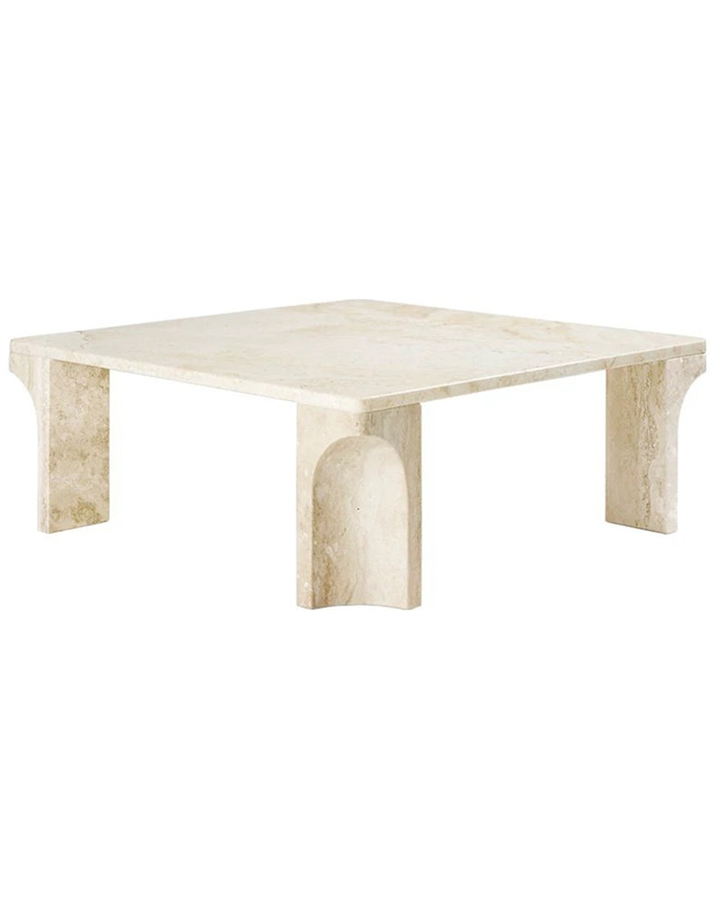 Natural Beige Travertine Doric Coffee Table 2