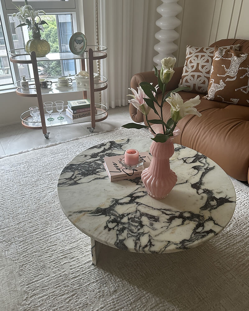 Natural Marble Round Coffee Table 6