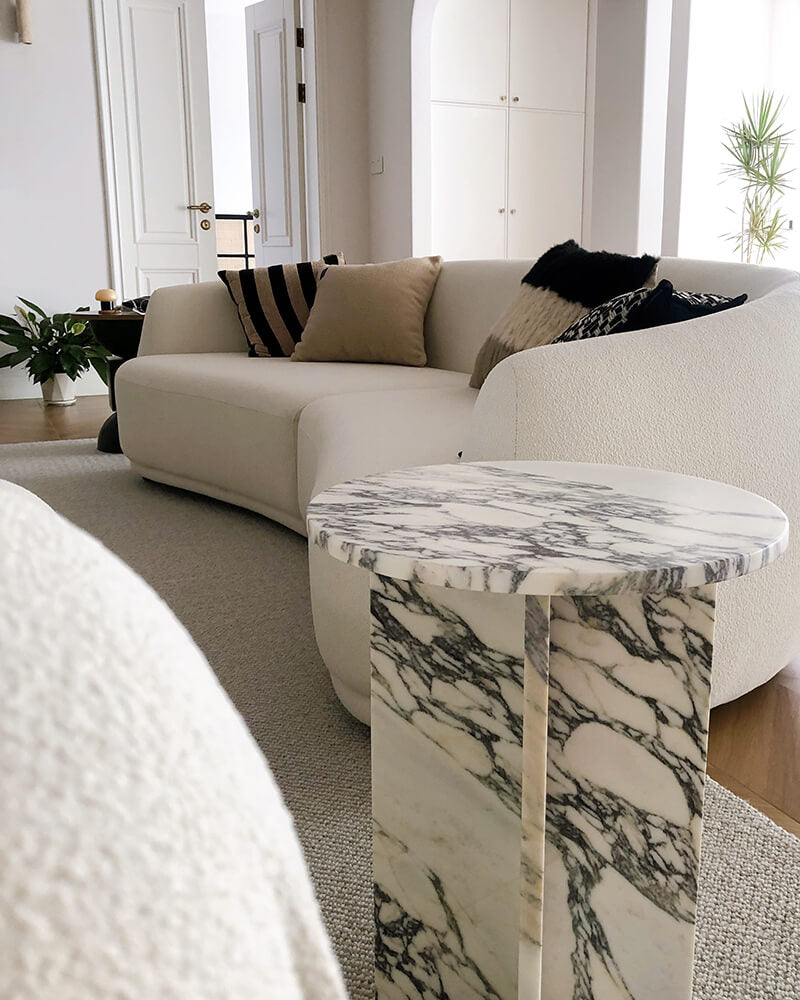 Natural Marble Round Coffee Table Set 5