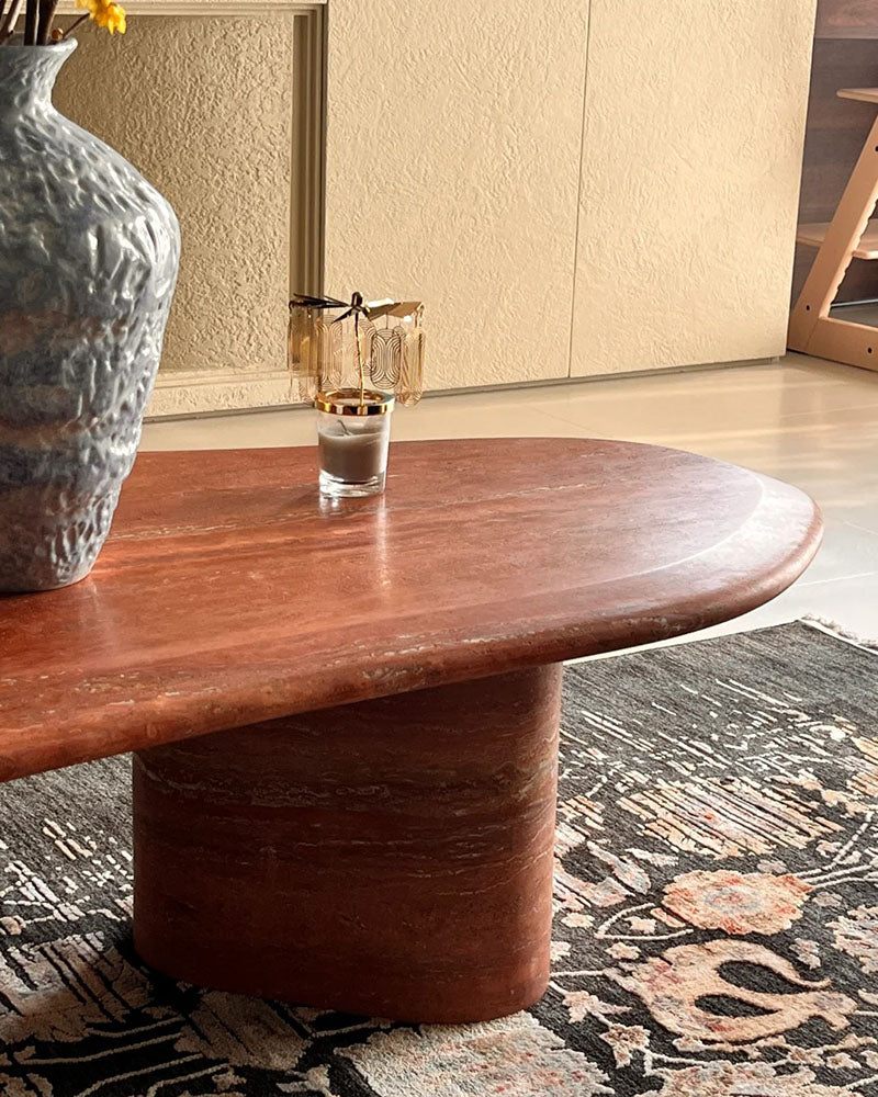 Red Travertine Coffee Table 3