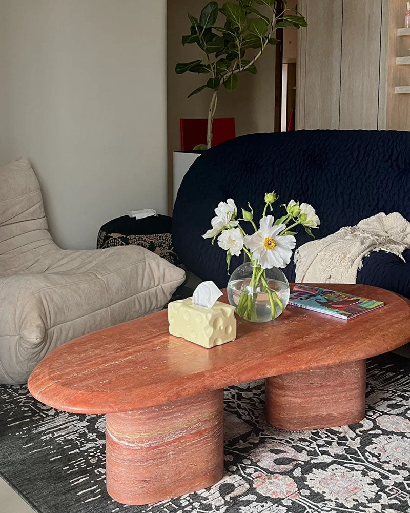 Red Travertine Coffee Table 4