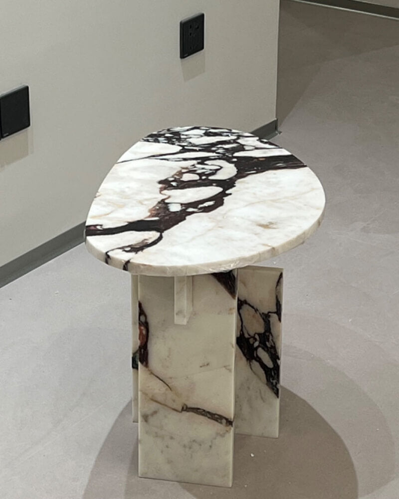 Natural Marble Calacatta Viola Organic Egg Side Table 3