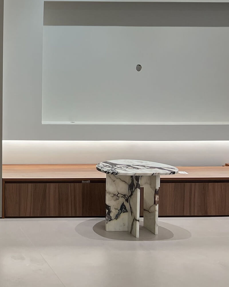Natural Marble Calacatta Viola Organic Egg Side Table 6