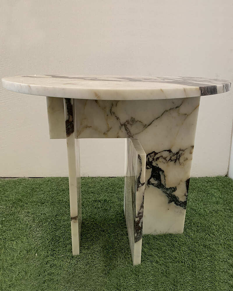 Natural Marble Calacatta Viola Organic Egg Side Table 7