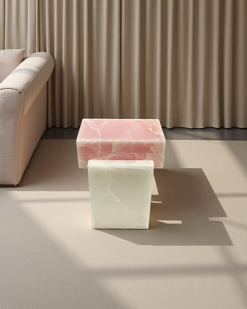Natural Marble Green Onyx Creative Side Table 12