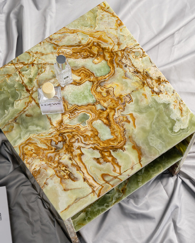 Natural Marble Green Onyx Side Table 3