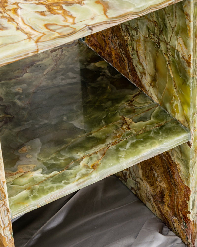 Natural Marble Green Onyx Side Table 4