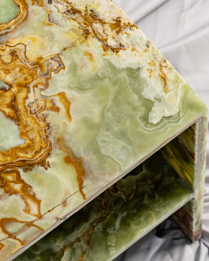 Natural Marble Green Onyx Side Table 5
