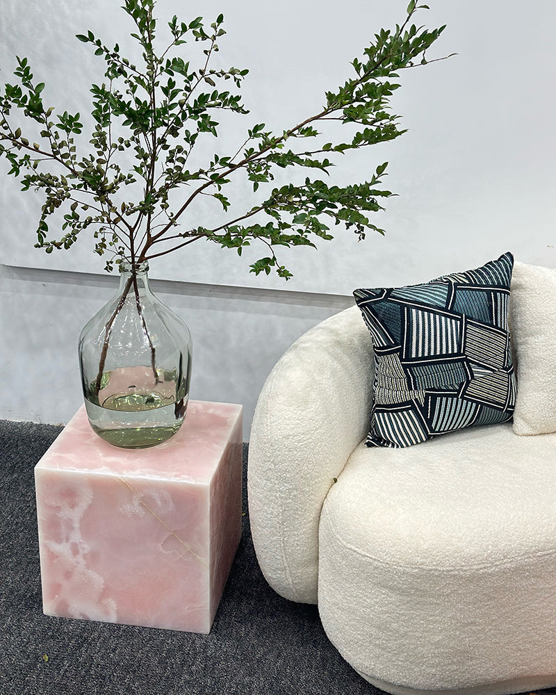 Natural Marble Pink Onyx Side Table 2