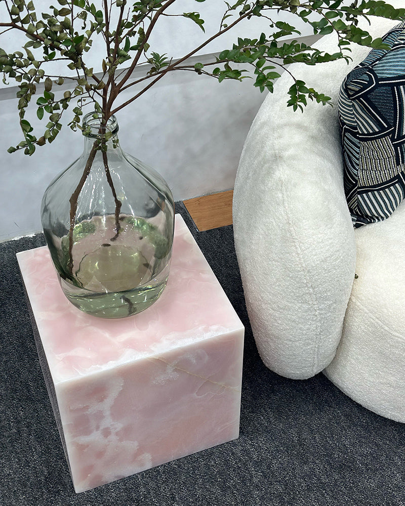Natural Marble Pink Onyx Side Table 3