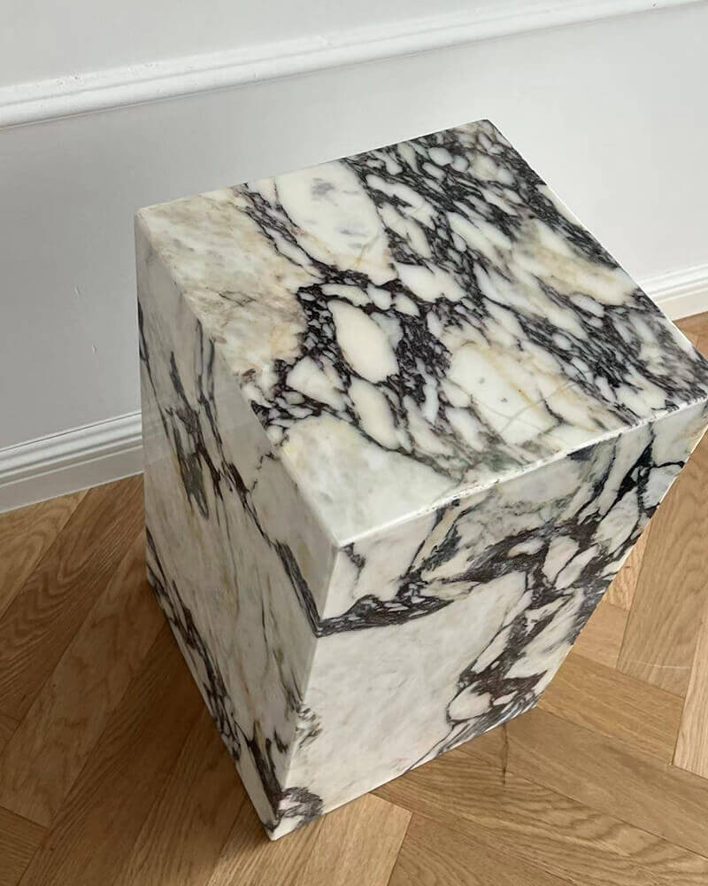 Natural Marble Plinth Tall Side Table 2