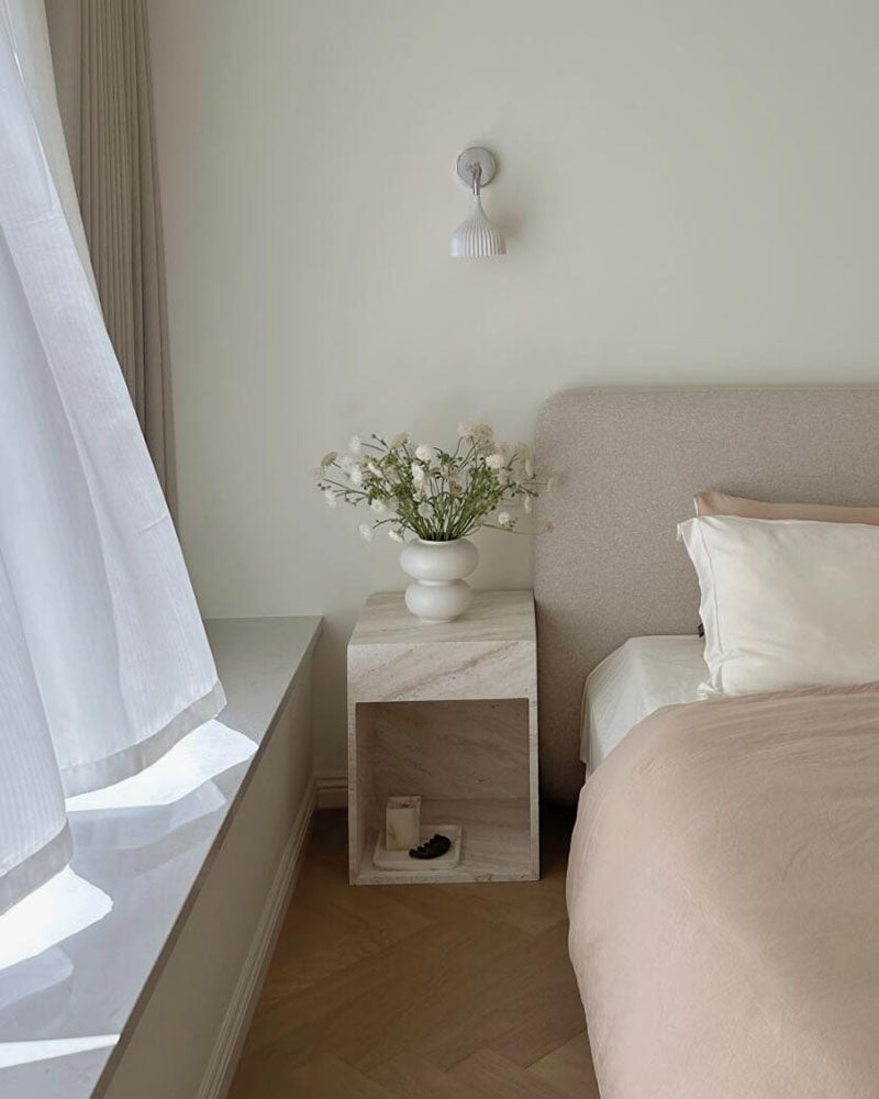 Natural Travertine Storage Side Table 7