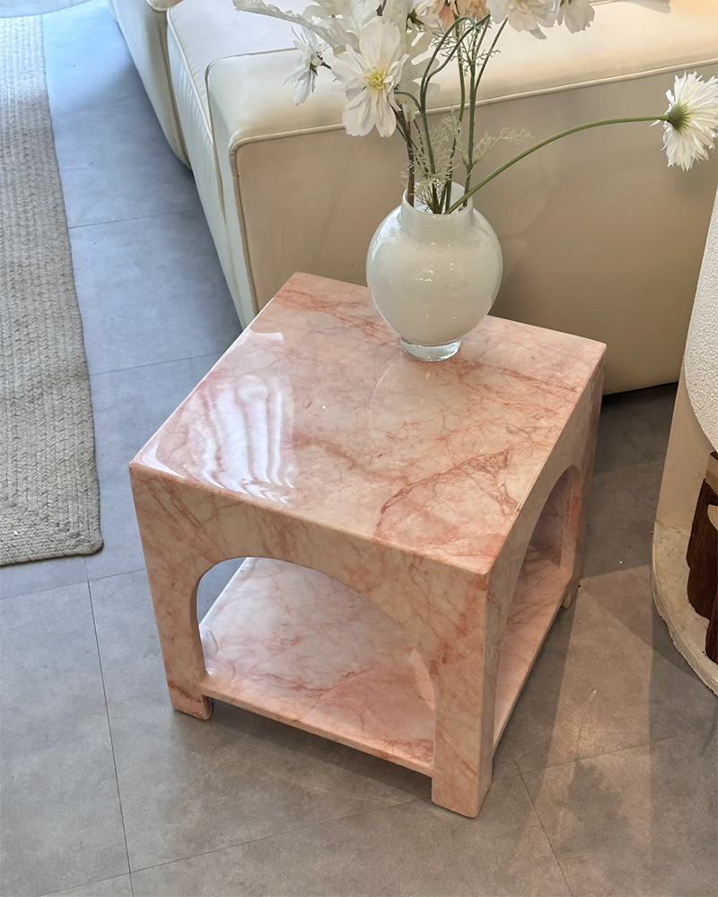 Pink Side Table Cream Rose Pink Side Table Square Side Table 4