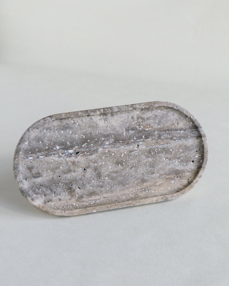 Silver Travertine Marble Tray 2