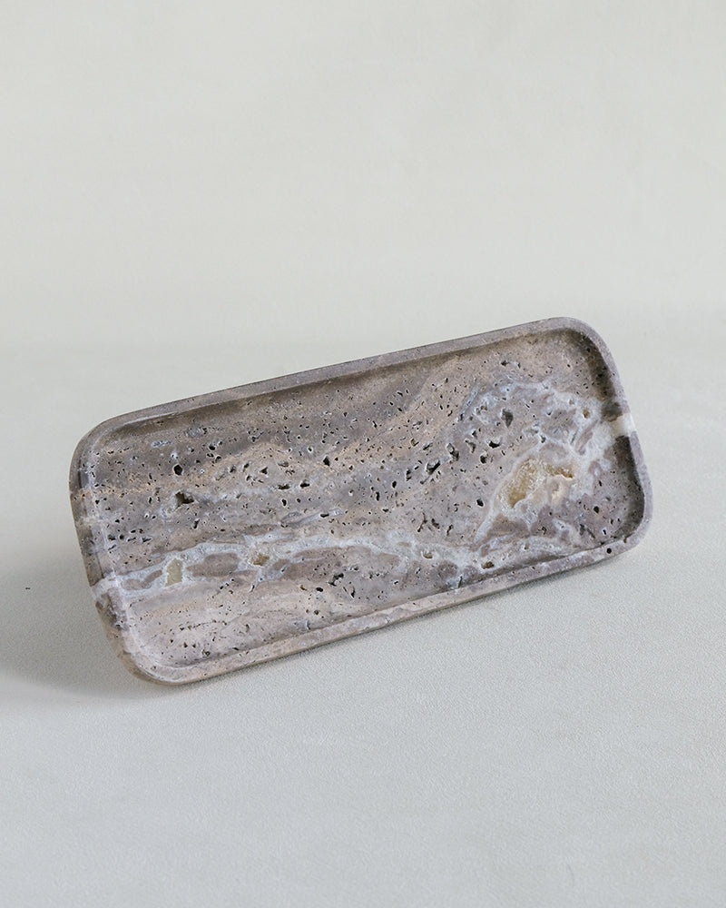 Silver Travertine Marble Tray 12