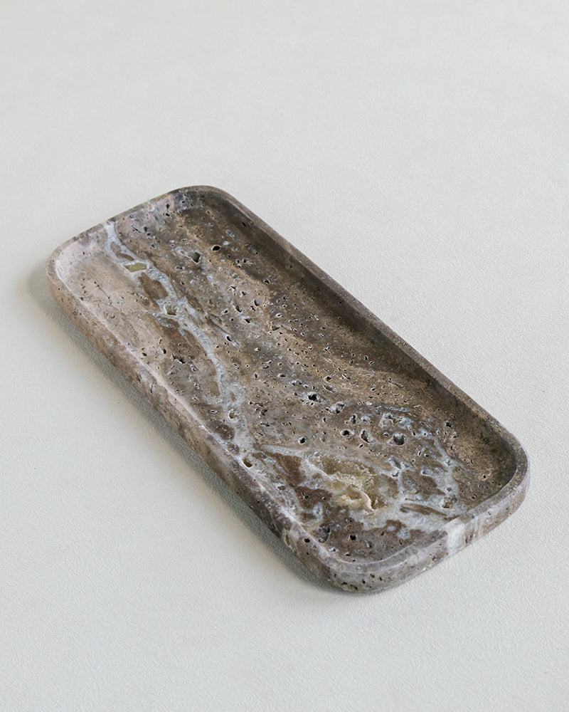 Silver Travertine Marble Tray 14