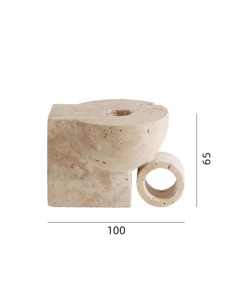 Travertine Candle Holder 2