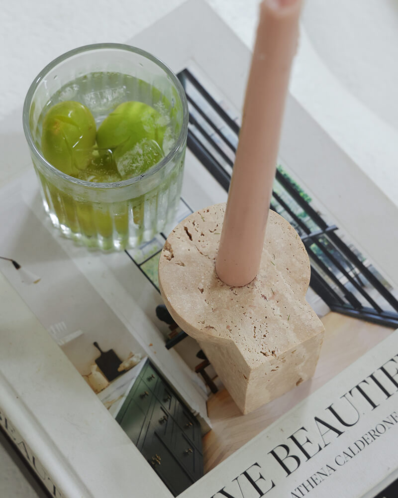 Travertine Candle Holder 4