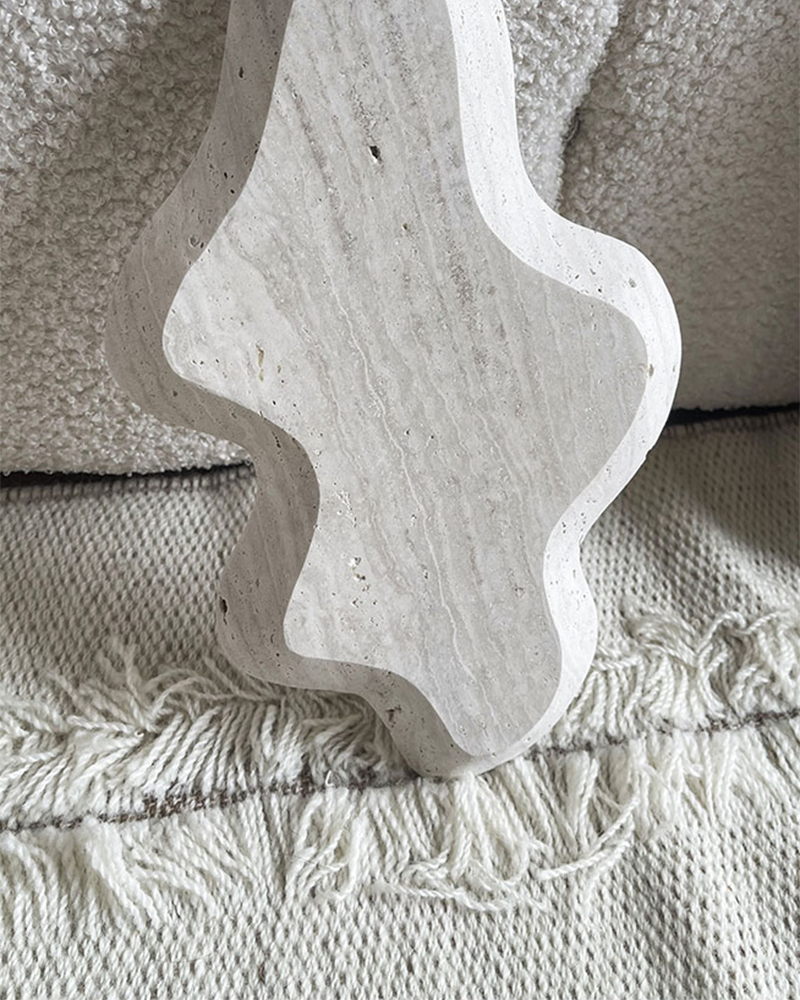 White Travertine Wave Storage Tray 2