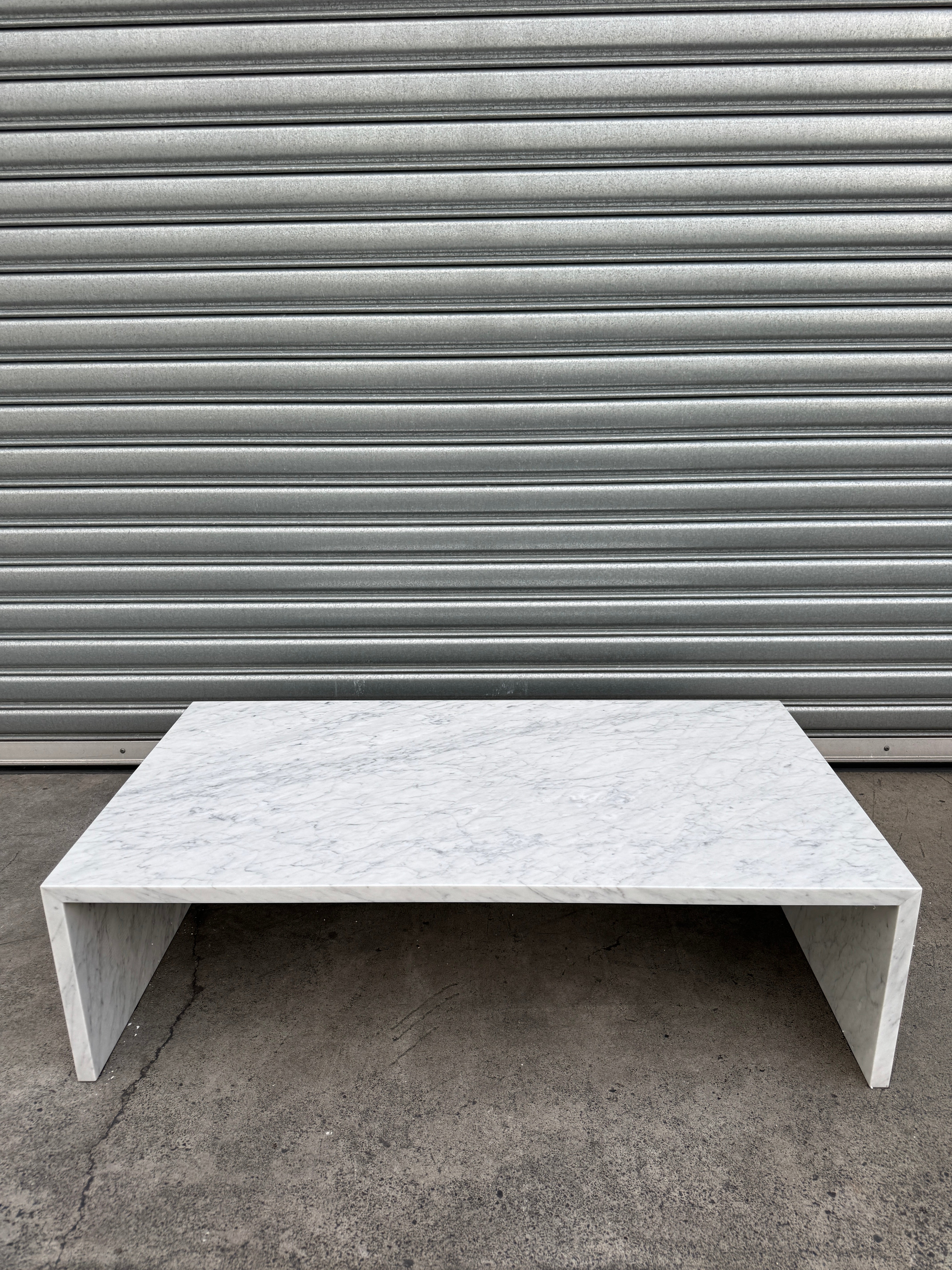 Waterfall Coffee Table Carrara Marble 2