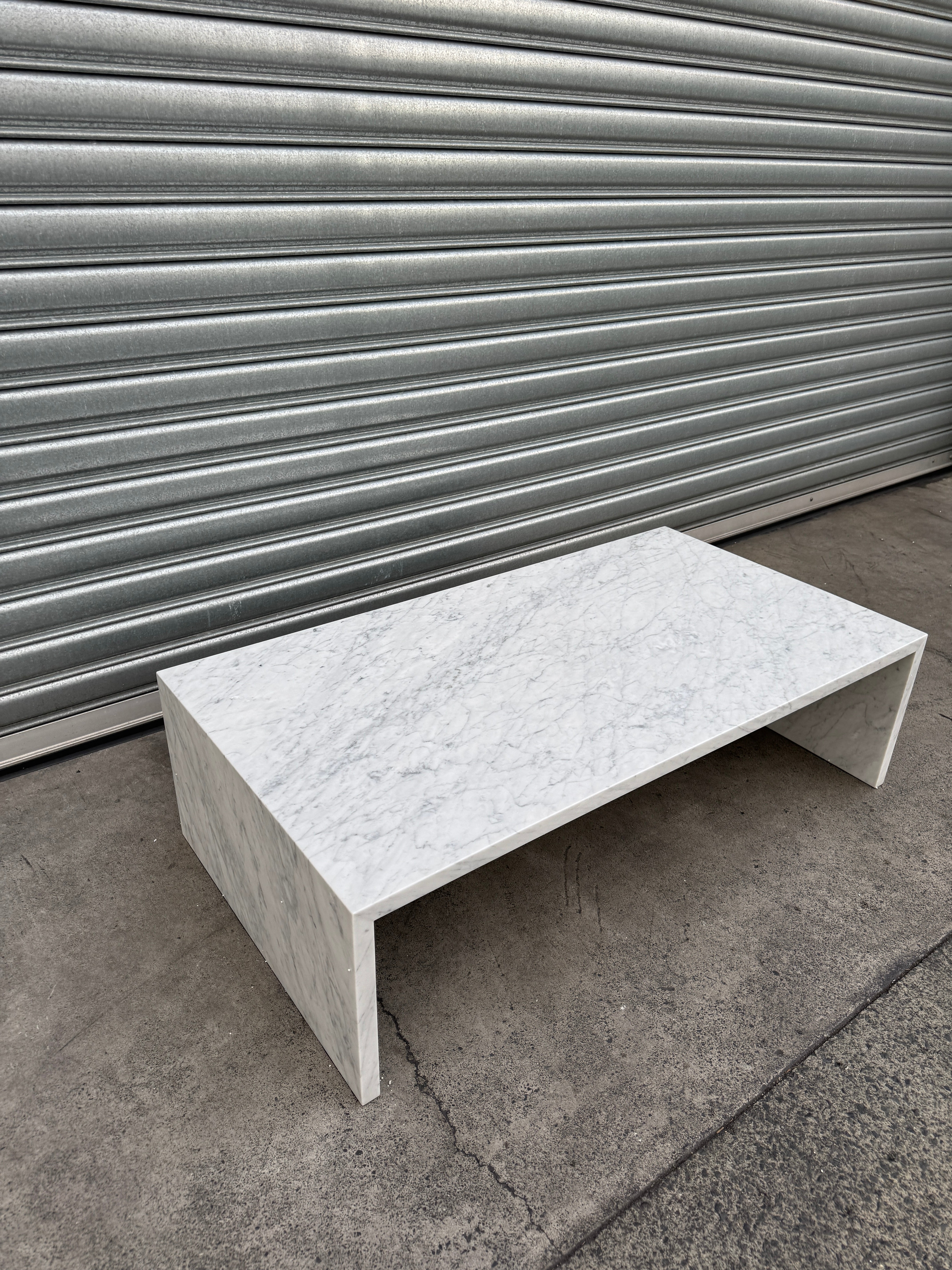 Waterfall Coffee Table Carrara Marble 4