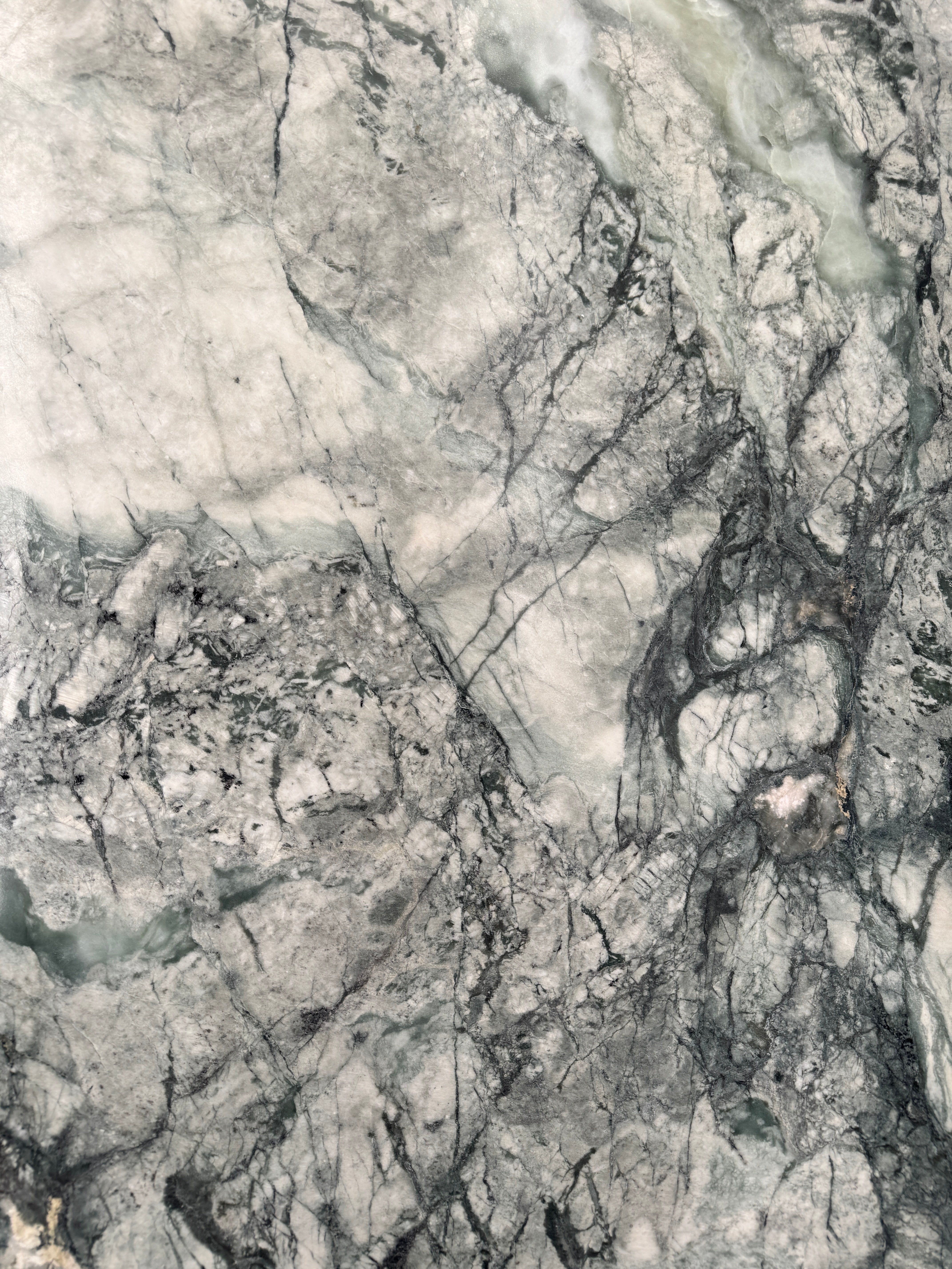Waterfall Coffee Table Twill Green Marble 5