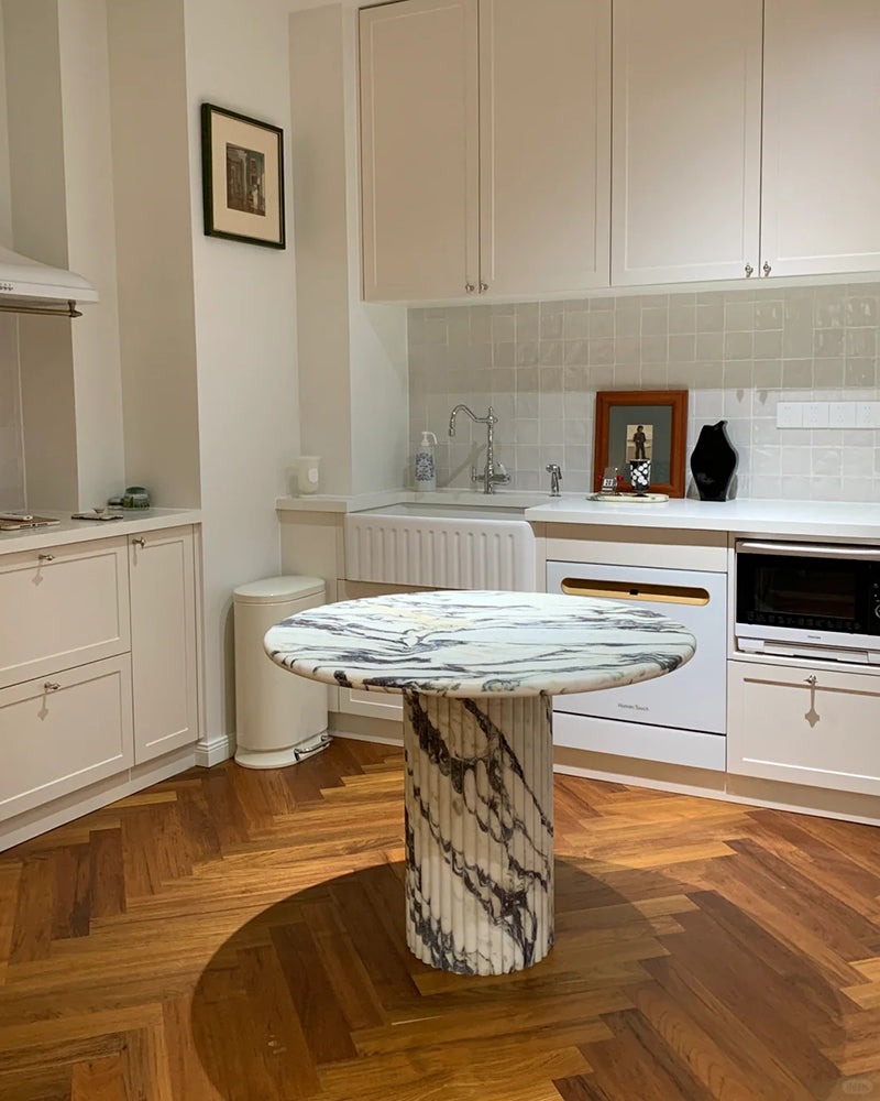 Natural Calacatta Viola Petal Base Dining Table 2