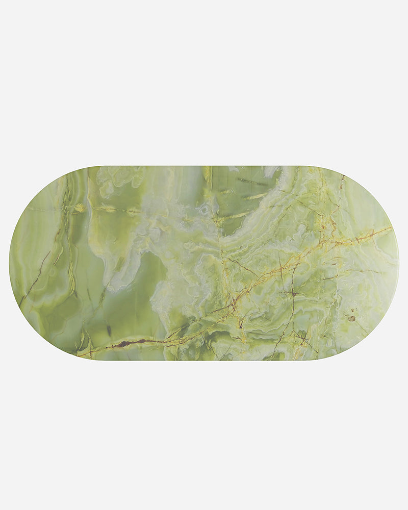 Natural Green Onyx Dining Table Semi Cyl Base 4
